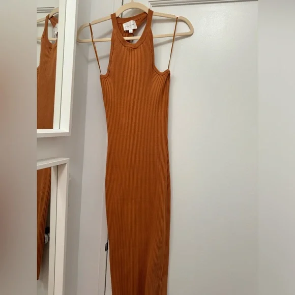 Line & Dot | Dresses | Line Dot Orange Lori Knit Midi Dress | Poshmark